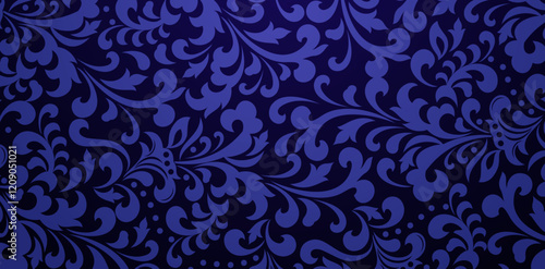 Seamless damask floral patterns Vector illustration Blue backgrounds for textile wallpapers, books cover, Digital interfaces, prints templates material cards invitation, wrapping papers, screen prints