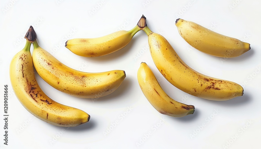 Minimalistic Still Life of Bananas on White Background Minimalistic Still Life of Bananas on White Background