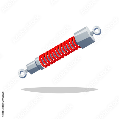Motorcycle part shock absorber vector isolated on white background.