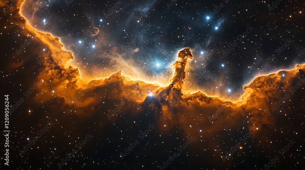 Fototapeta premium A beautiful nebula with stars and galaxies in the space background