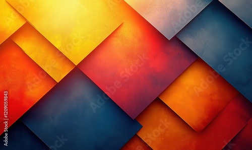Geometric Orange and Yellow Abstract Background with Textured Design for Fall Thanksgiving and Halloween