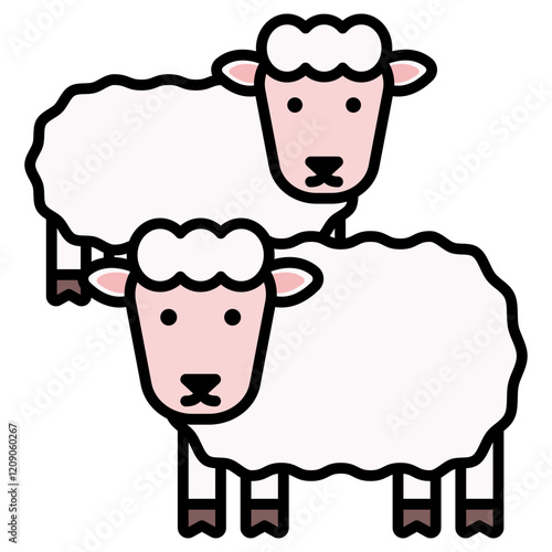 귀여운 동물 양 아이콘