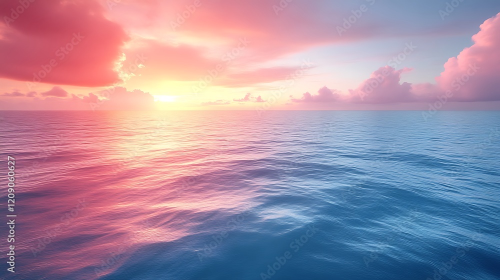 Serene Ocean Sunset With Pink And Blue Hues Serene Ocean Sunset With Pink And Blue Hues