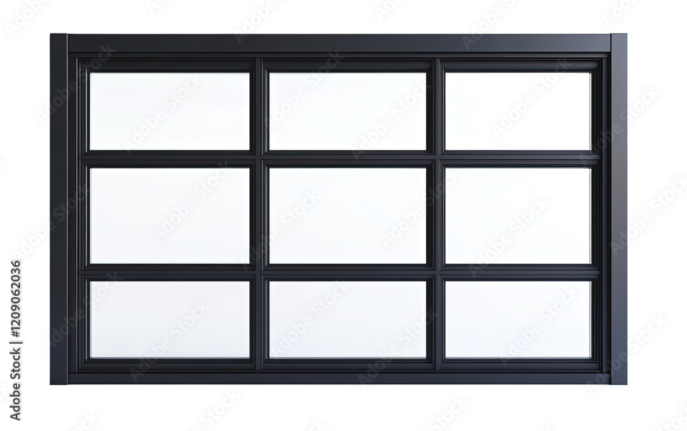 Black horizontal window on transparent or white background Black horizontal window on transparent or white background