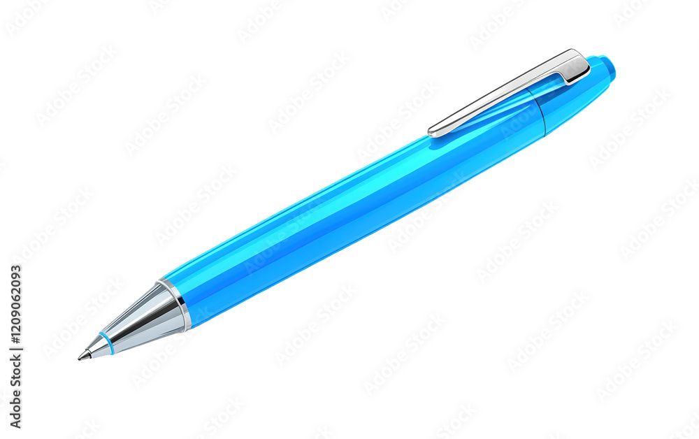 Blue pen on transparent or white background Blue pen on transparent or white background