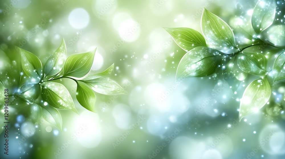 Luminous Green Leaves Softly Glowing In Nature Luminous Green Leaves Softly Glowing In Nature