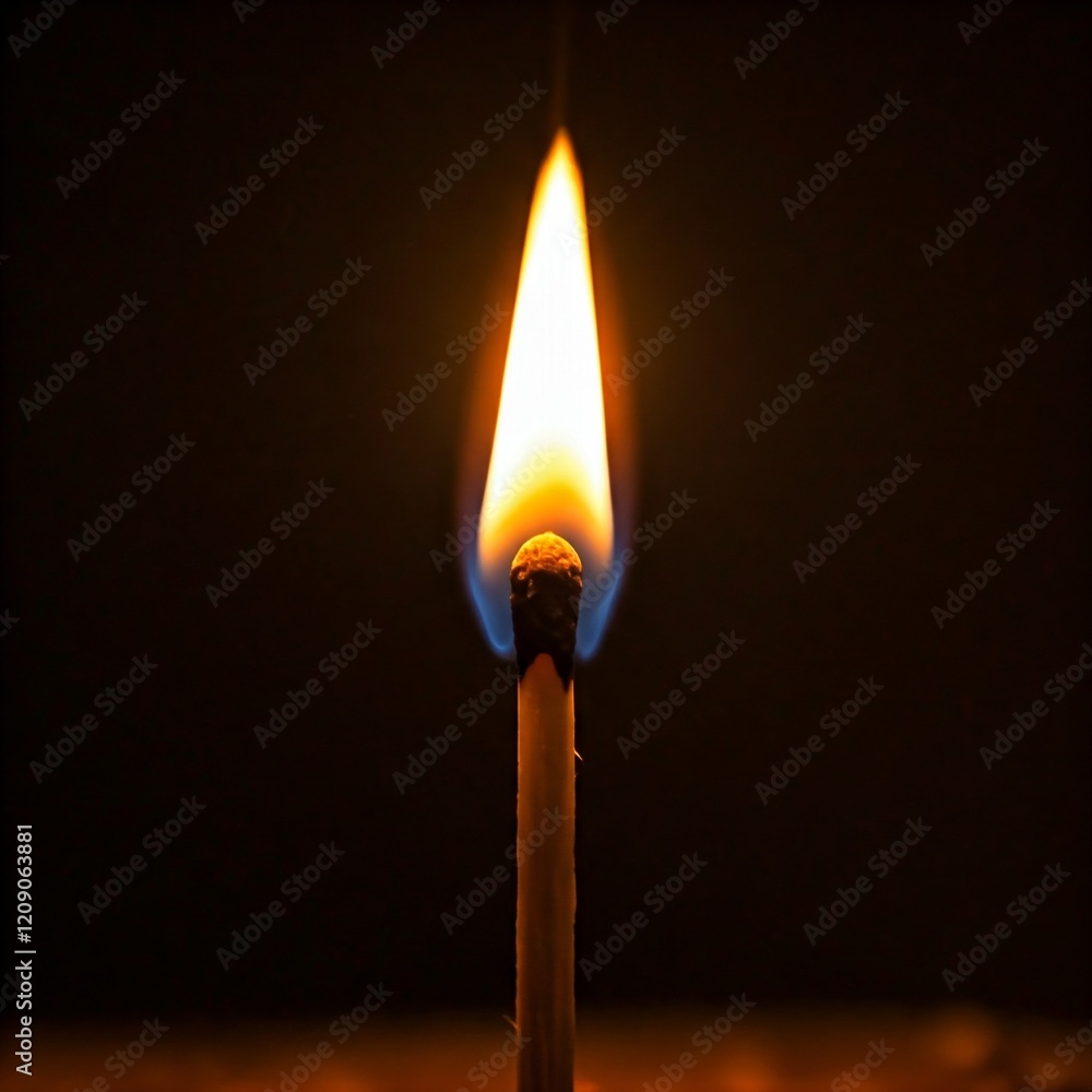 close up of a burning matchstick against a dark background close up of a burning matchstick against a dark background