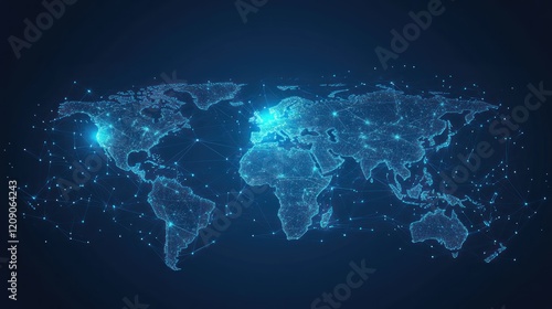 Wallpaper Mural Global Network Connections: A Digital World Map Torontodigital.ca