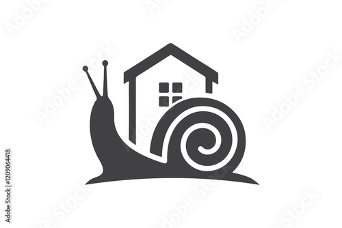 Minimalist Geometric Snail House Logo Design Template