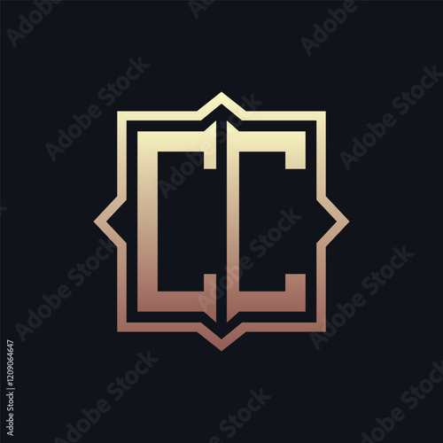 Luxury Initial CC Monogram Logo Design . Elegant Emblem Letter CC Logo Design for Business and Corporate Identity