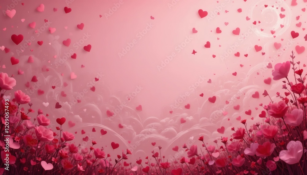The image shows a romantic pink water drop pattern with heart-shaped designs, perfect for Valentine's Day celebrations or wedding decorations The image shows a romantic pink water drop pattern with heart-shaped designs, perfect for Valentine's Day celebrations or wedding decorations