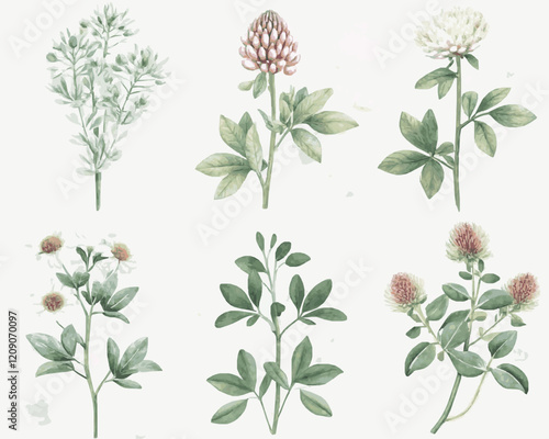 Vintage lovely soft colored flowers 