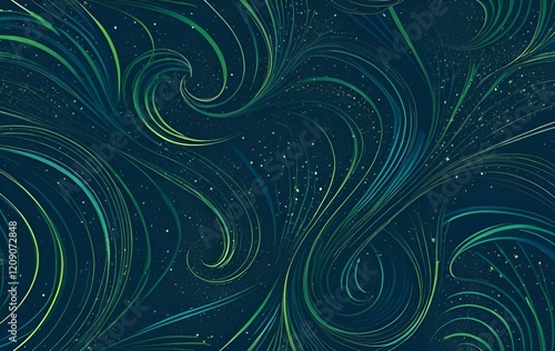 Green background image, curve, digital, space, texture