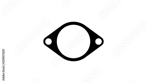 Exhaust Pipe Flange Gasket Fits, black  isolated silhouette