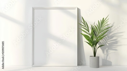 Frame mockup, ISO A paper size. Living room wall poster mockup. Interior mockup with house background. Minimal interior design. 3D render cozzy photo