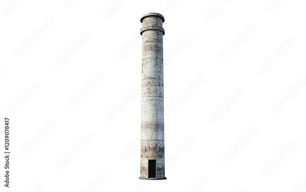 Naklejka premium Industrial chimney on transparent or white background