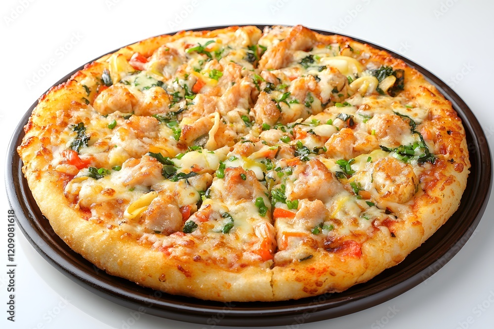 Savory Chicken Pizza with Cheese, Delightful! Savory Chicken Pizza with Cheese, Delightful!