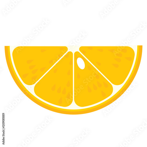 櫛形に切られたオレンジのイラスト カラー 線なし