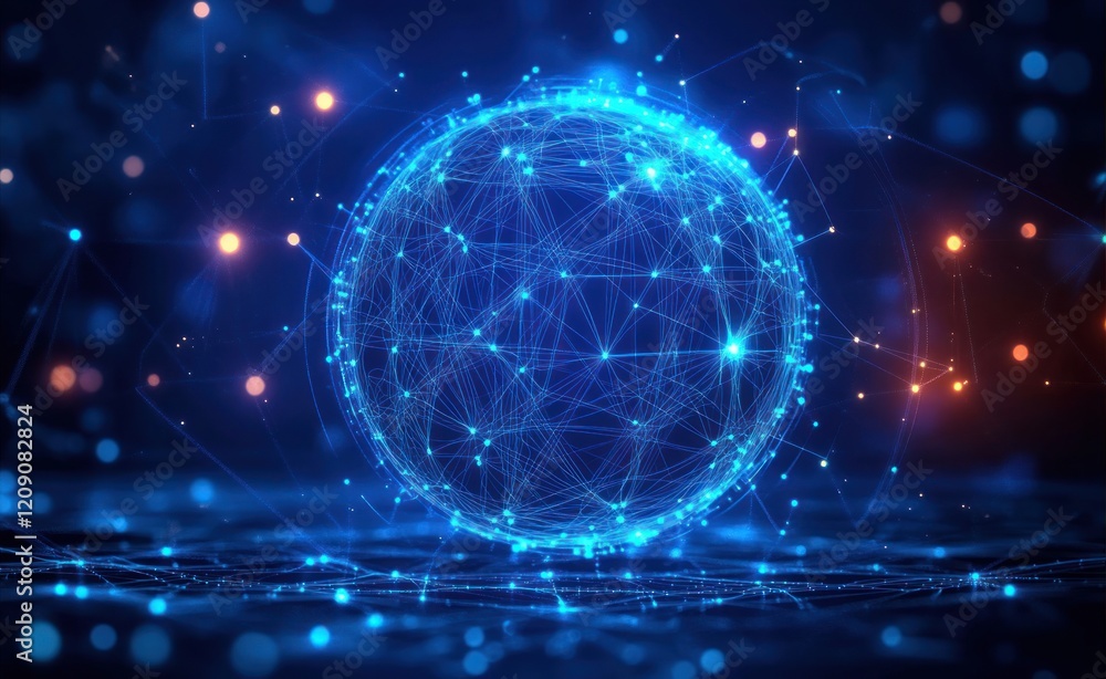 Futuristic Cyber Network Spherical Data Visualization Ethereal Light Technology Illusion 3D Digital Art Futuristic Cyber Network Spherical Data Visualization Ethereal Light Technology Illusion 3D Digital Art