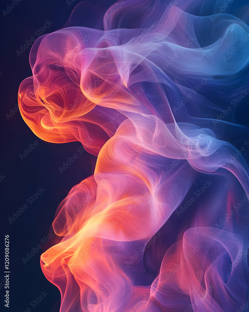 Abstract Colorful Smoke Swirls Dance Vividly Abstract Colorful Smoke Swirls Dance Vividly