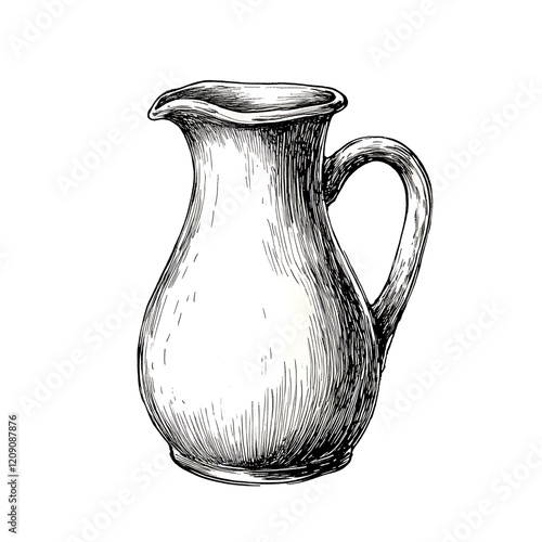 Hand-drawn sketch of a ceramic pitcher.