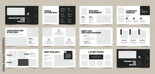 Architecture Portfolio Presentation Template, Portfolio Design for Architecture and Interior