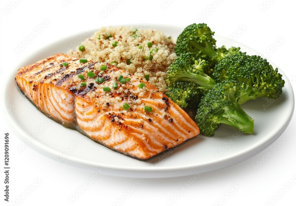 Grilled Salmon with Quinoa and Broccoli: A Healthy and Delicious Meal Grilled Salmon with Quinoa and Broccoli: A Healthy and Delicious Meal