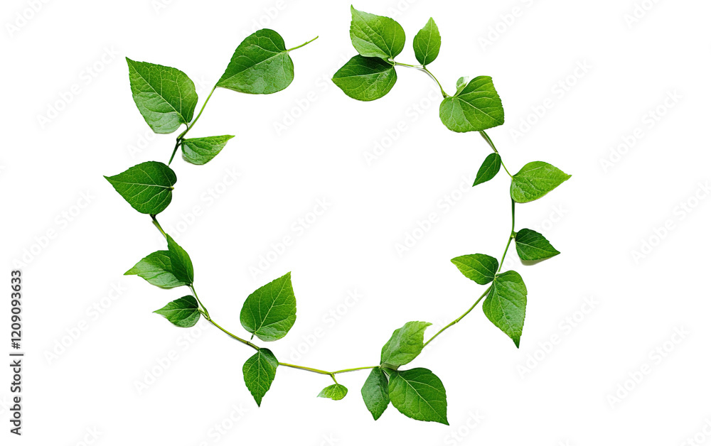 Obraz premium Leaf vine circle on transparent or white background