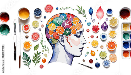 Obraz na płótnie hand spiritual drawing alth mind illustration mental ad design human painting watercolor health psychology healing chakra body art abstract aura brain breath w salonie