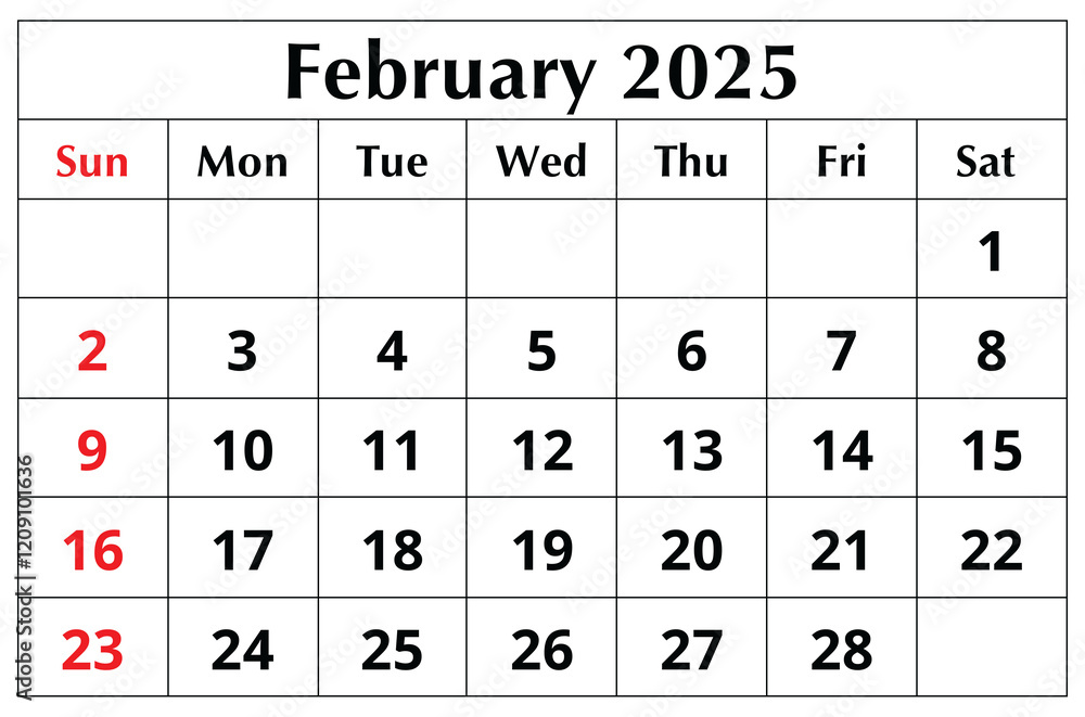 February 2025 ENGLISH winter month calendar. png transparent printable illustration. Monthly February 2025 ENGLISH winter month calendar. png transparent printable illustration. Monthly