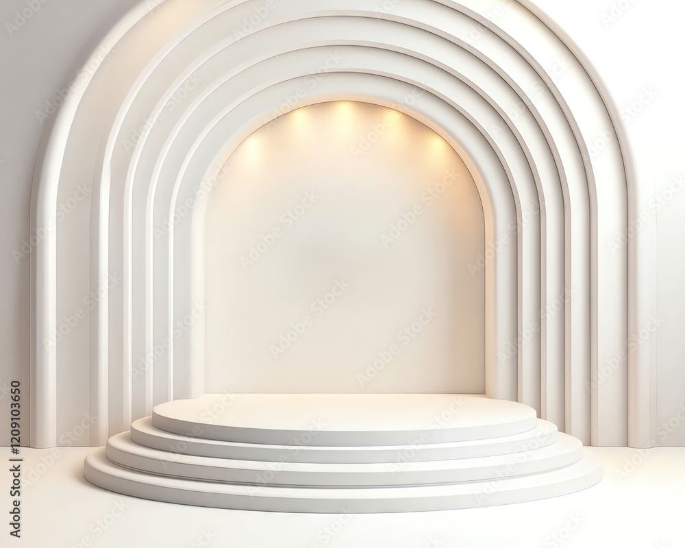 Elegant white arch backdrop for presentations. Elegant white arch backdrop for presentations.