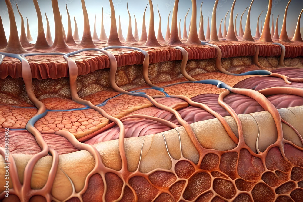 Obraz premium human skin tissue the subcutaneous layer