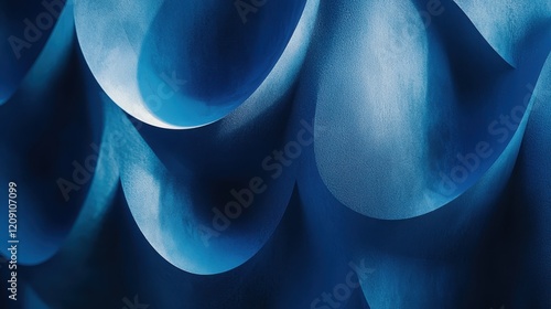 Abstract Blue Background with Waves, a swirling vortex of blue plasma energy, resembling a glowing sphere in space