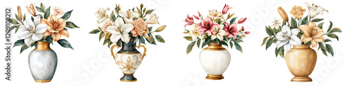 Wallpaper Mural Exquisitely Crafted Floral Arrangements Adorning Elegant Vases Capturing the Beauty of Nature s Splendor Torontodigital.ca