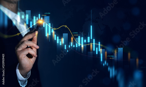  Financial management strategy for business growth.Business strategy development and growing growth plan.Finance chart,stock market investment business and exchange financial growth graph. 