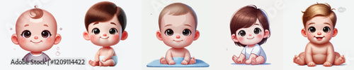 vector collection of cute babies smiling sweetly