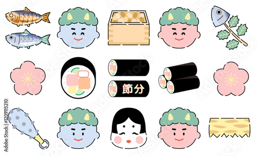 節分イラストセット2