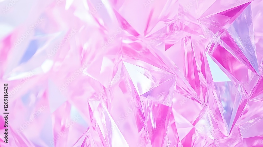 Naklejka premium Pink Crystal Geometric Abstract Background