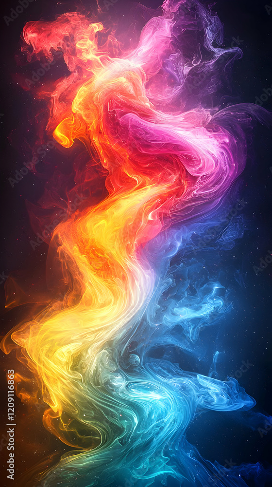 Vibrant Colors Swirl & Dance in Cosmic Abstract Vibrant Colors Swirl & Dance in Cosmic Abstract