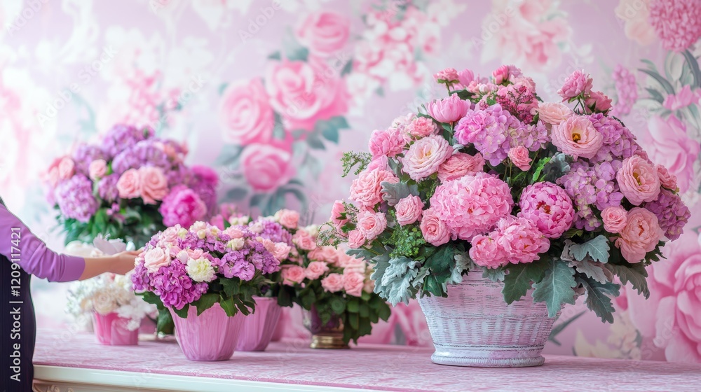 Pink Flower Arrangements in Pastel Setting Floral Design Studio Pink Flower Arrangements in Pastel Setting Floral Design Studio