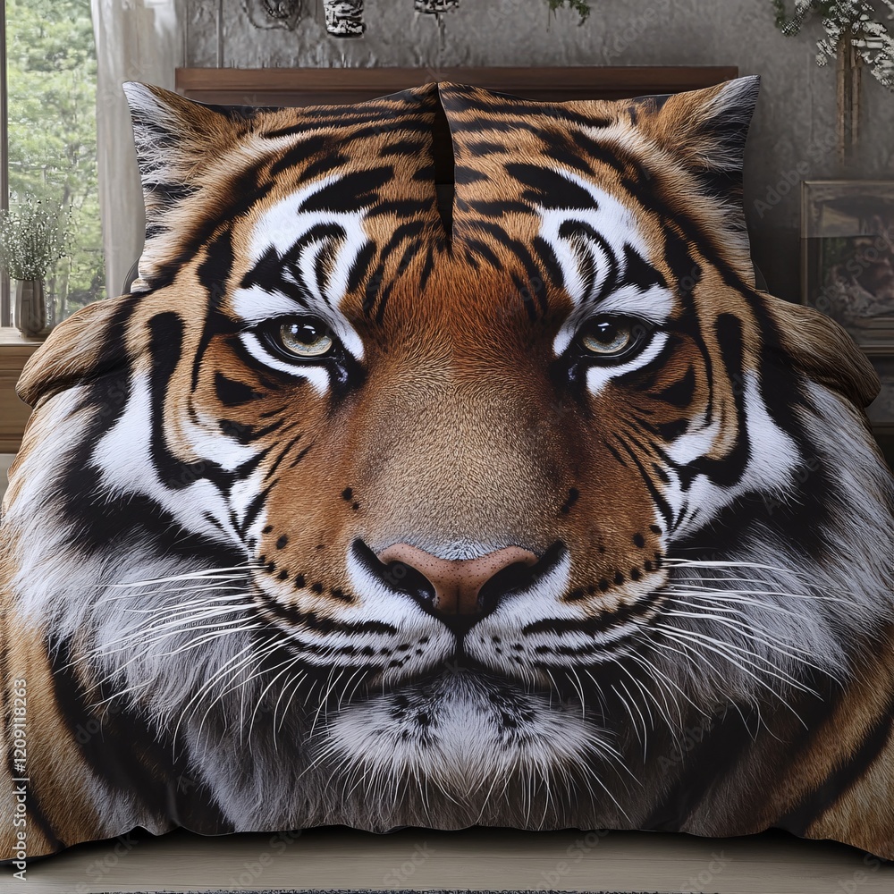 Naklejka premium Tiger pattern bedding,