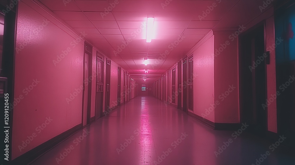 Pink Neon Lit Hallway Interior Architecture Pink Neon Lit Hallway Interior Architecture