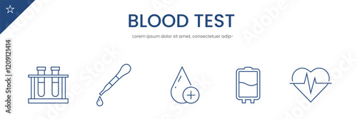 blood test icons and text on white background 