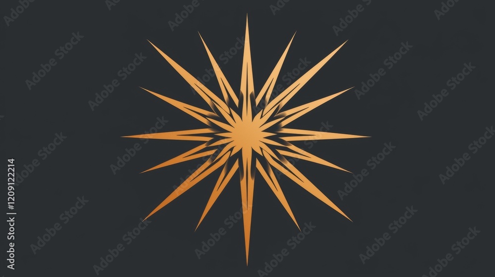 Fototapeta premium Intricate golden star design on a dark background, showcasing unique geometric patterns and symmetry
