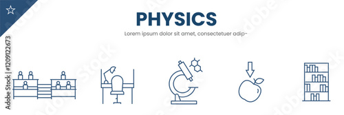 Physics item Icon Set . Experiment , chemistry lab and flask . Vector Illustration .