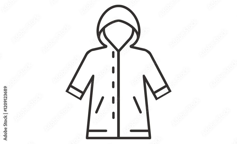 雨天や災害時の備えに適したレインコートのシンプルアイコン 雨天や災害時の備えに適したレインコートのシンプルアイコン