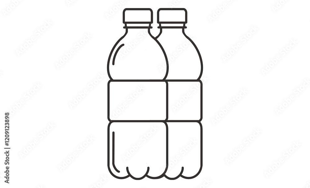 ペットボトルの防災用水アイコンイラスト ペットボトルの防災用水アイコンイラスト