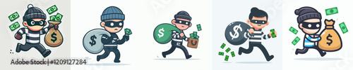 cartoon vector of a thief