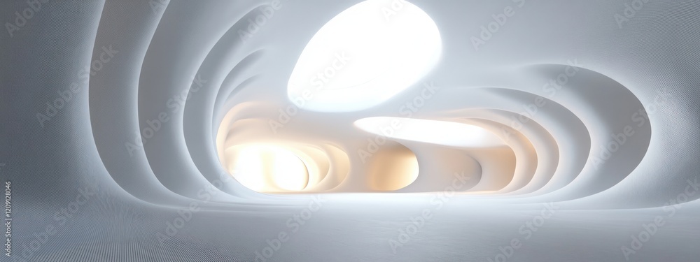 Fototapeta premium Minimalist Abstract Architectural Background with Smooth Curves and Soft Lighting