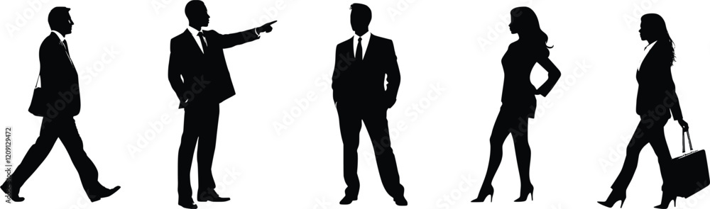 Vector silhouettes of business men and a women, a group of silhouette business people. Generative ai Vector silhouettes of business men and a women, a group of silhouette business people. Generative ai